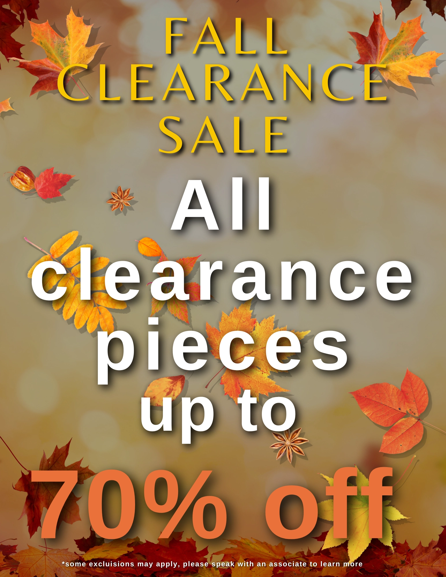 Fall Clearance Sale 2024