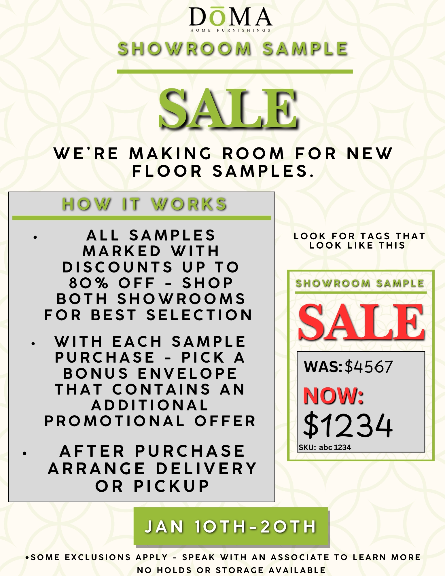 Showroom Sample Sale 2025