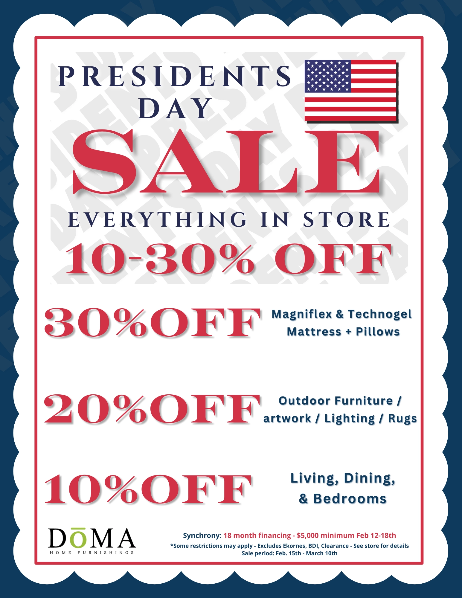 DoMA Presidents Day Sale